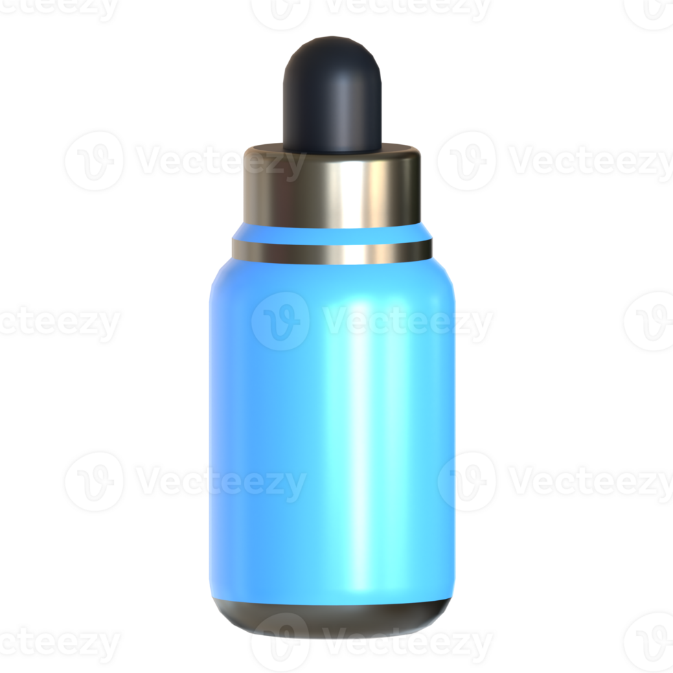 A blue bottle with a black lid on a black background png
