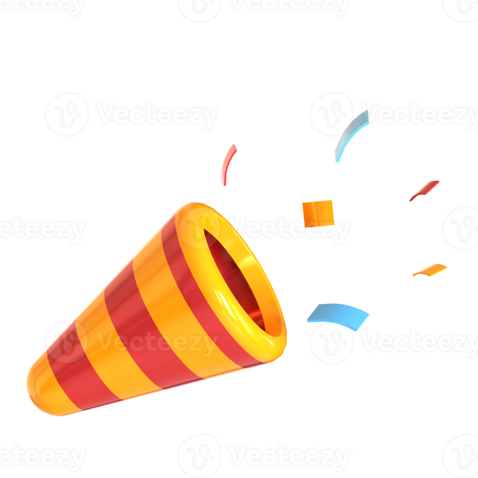 A party hat with confetti flying out of it png