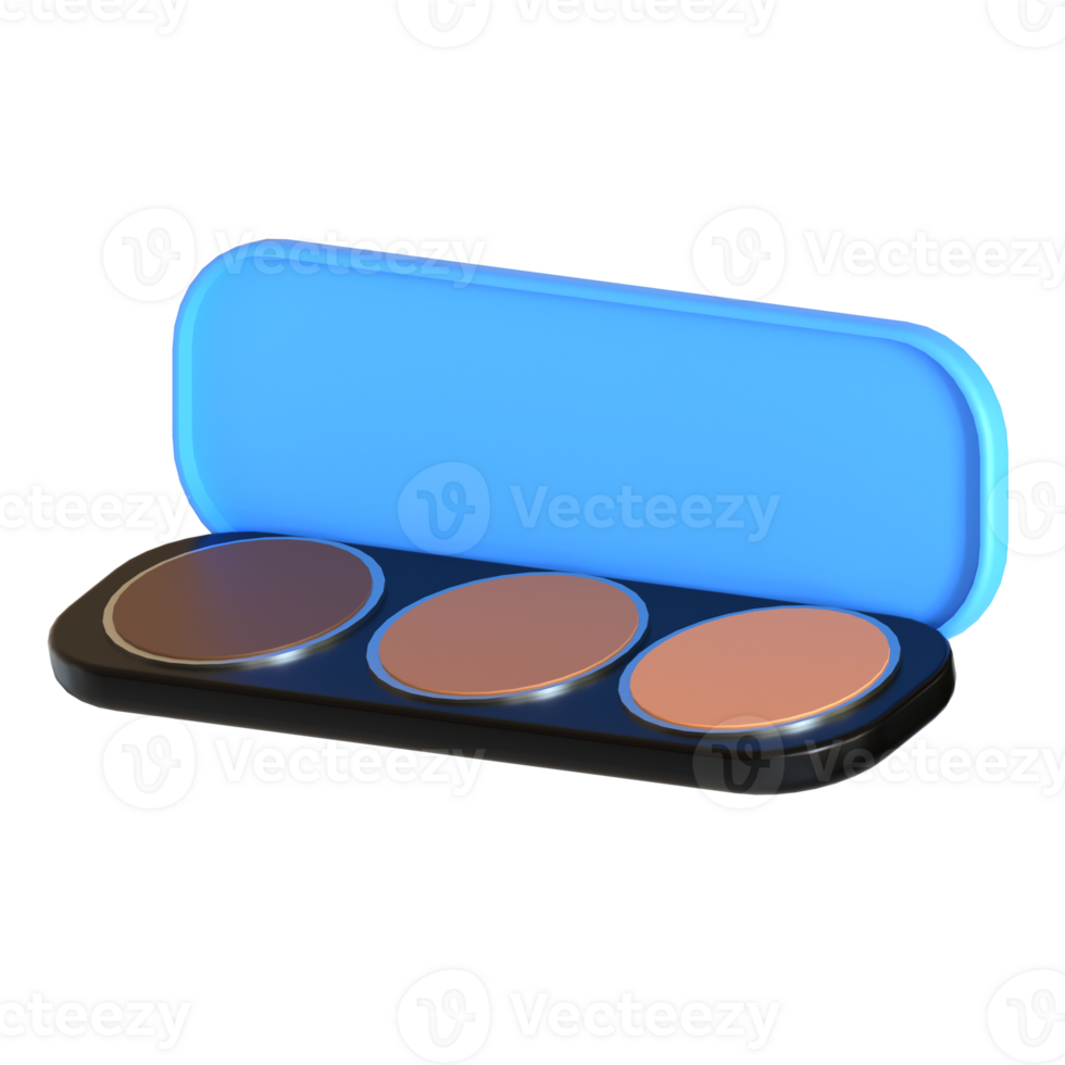 A blue and orange makeup palette with three different colors png