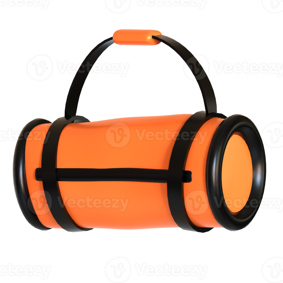 A large orange and black bag with handles png