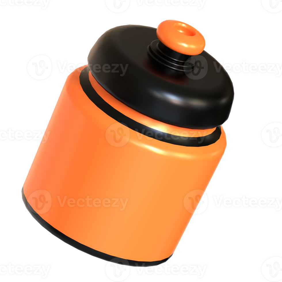 A small orange and black container with a lid png