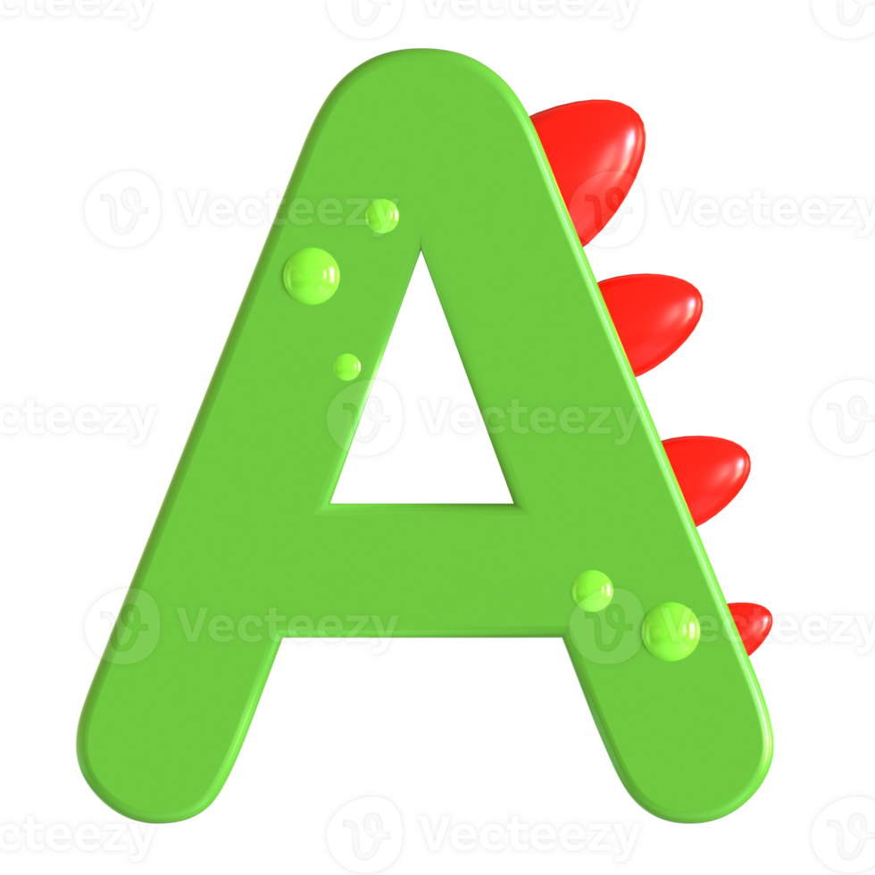 A green letter with red and green leaves png