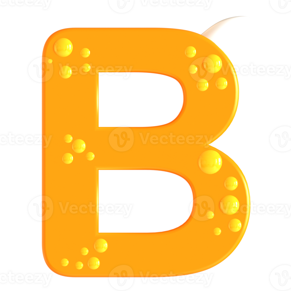 A cartoon letter b with bubbles on it png