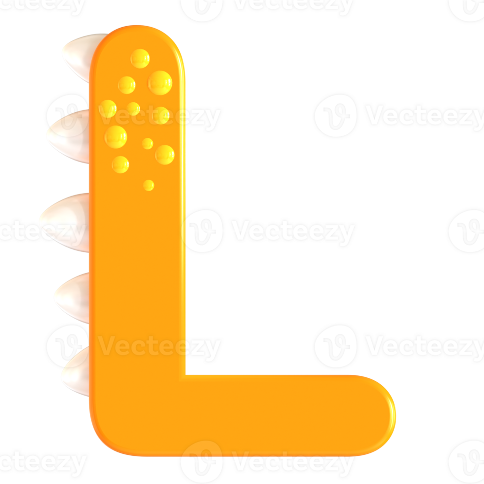 A letter l with a tooth on it png