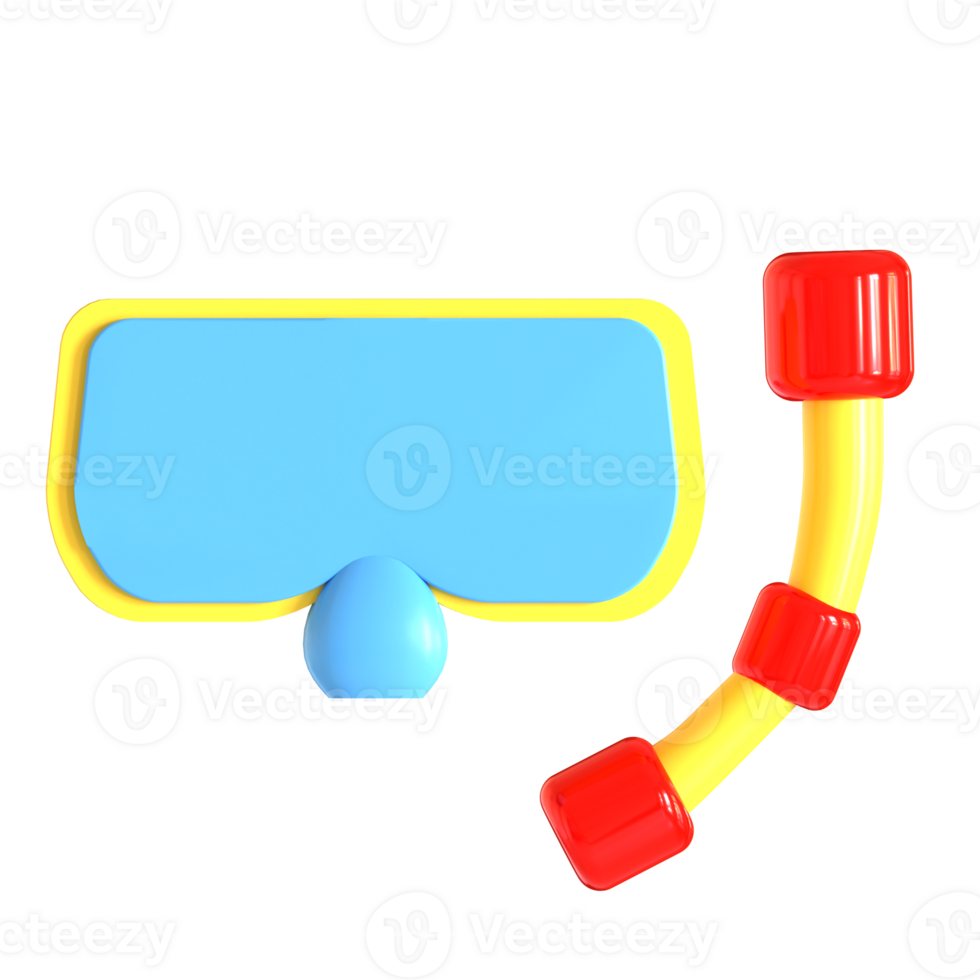 A pair of goggles and a red and yellow plastic tube png