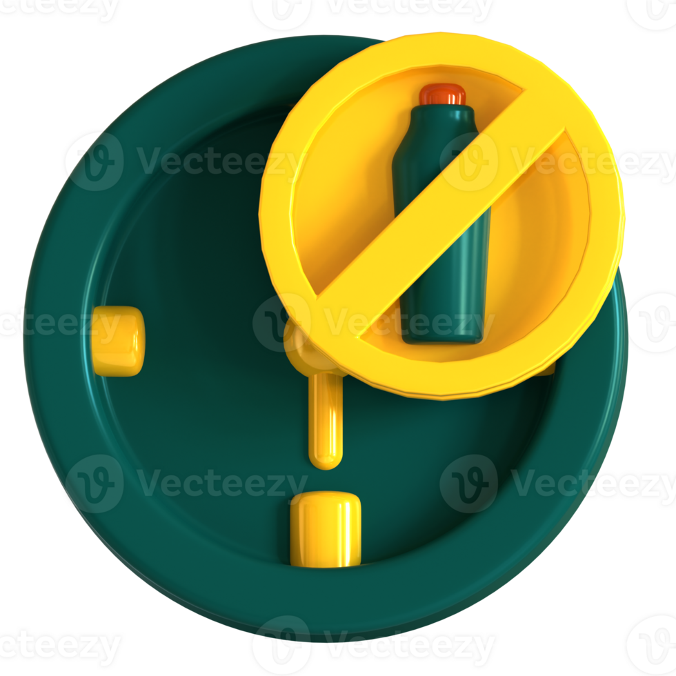 A green and yellow clock with a no spray sign png