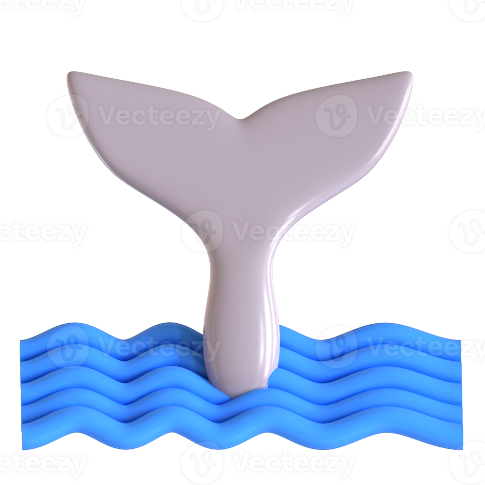A whale tail is floating in the water png