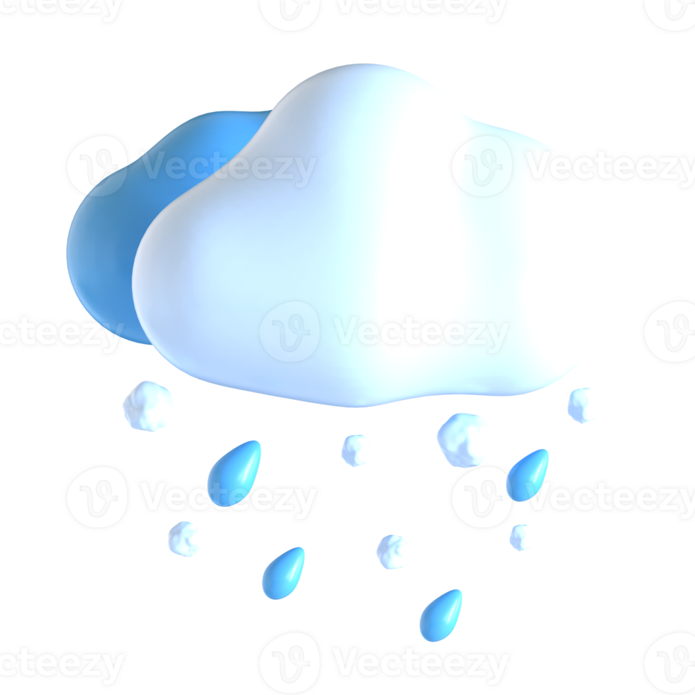 A cloud with rain drops and a blue cloud png