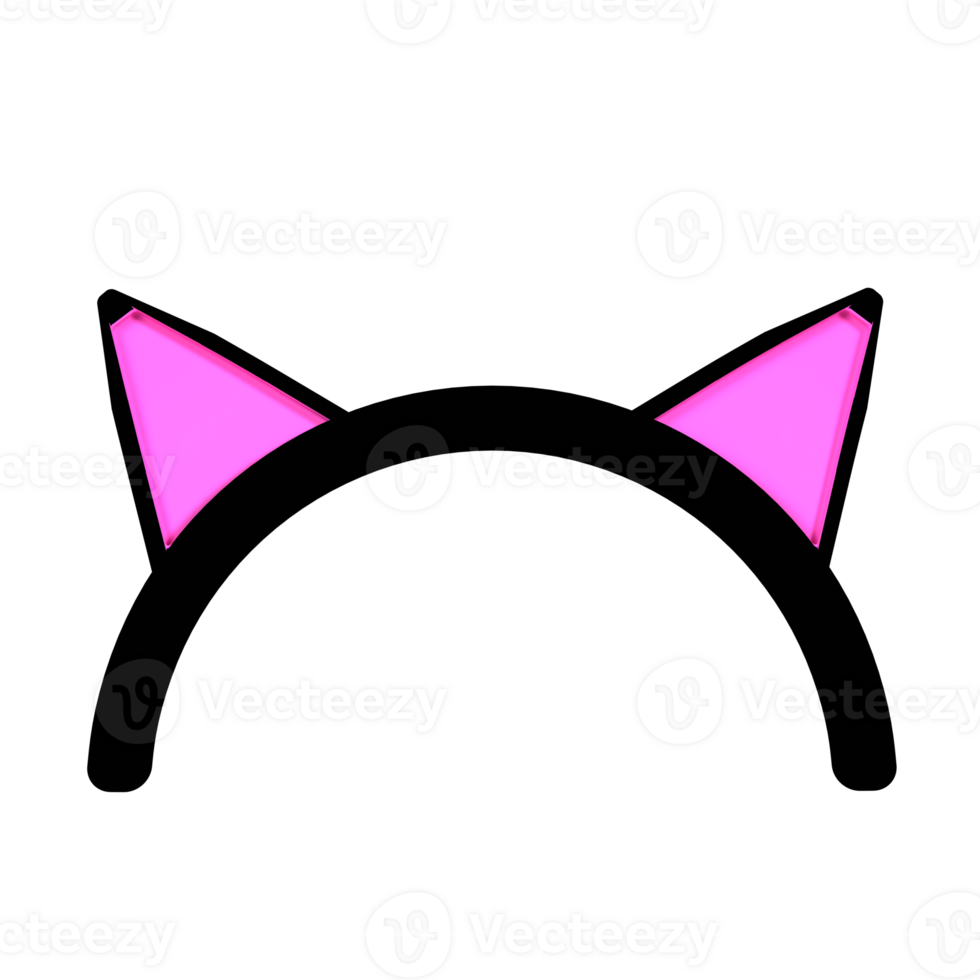 A pink cat ears icon on a black background png