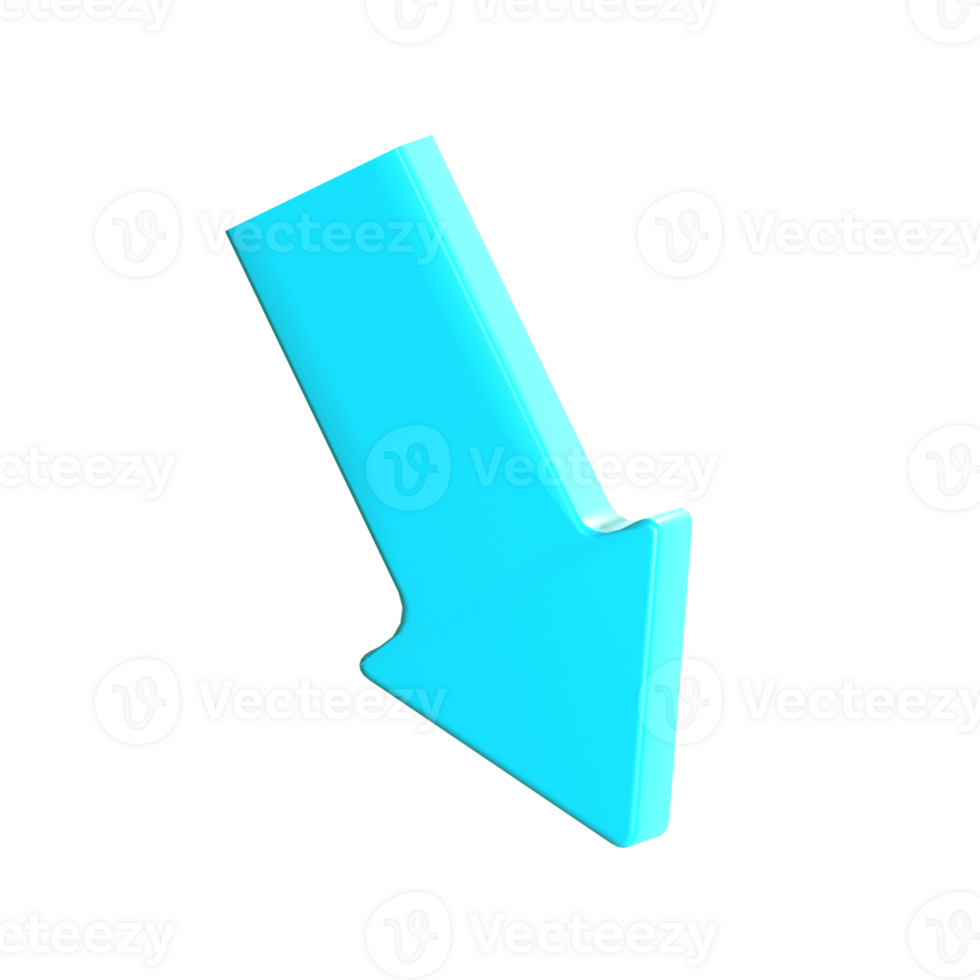 Blue arrow pointing down on a black background png