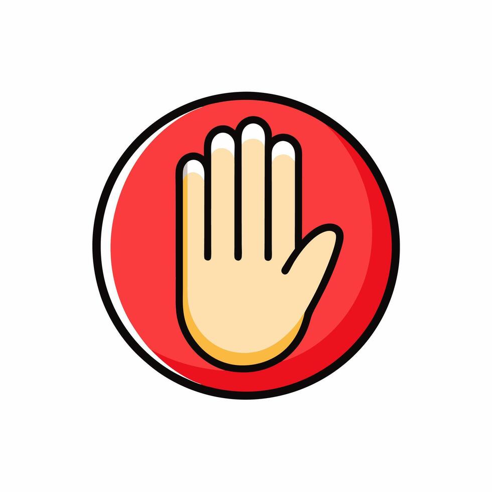 Hand Stop Sign Icon Illustration vector
