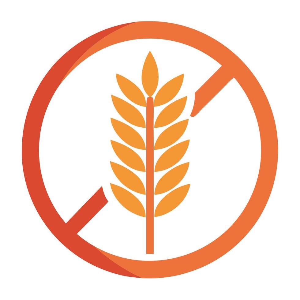 Gluten free icon set. round badge vector