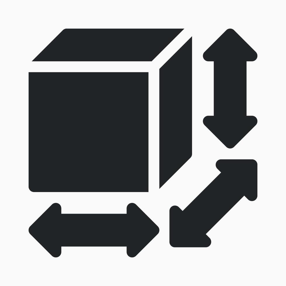 3D Box Measurement Icon vector
