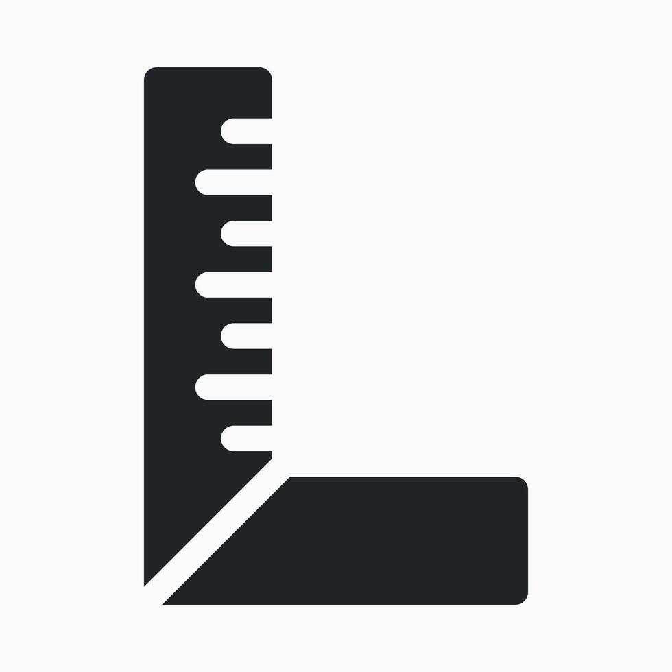 A black and white icon of a ruler vector