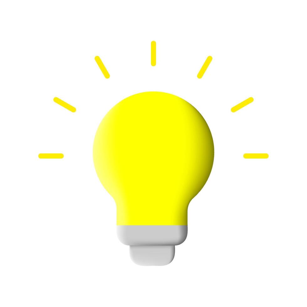 A yellow light bulb on a white background vector