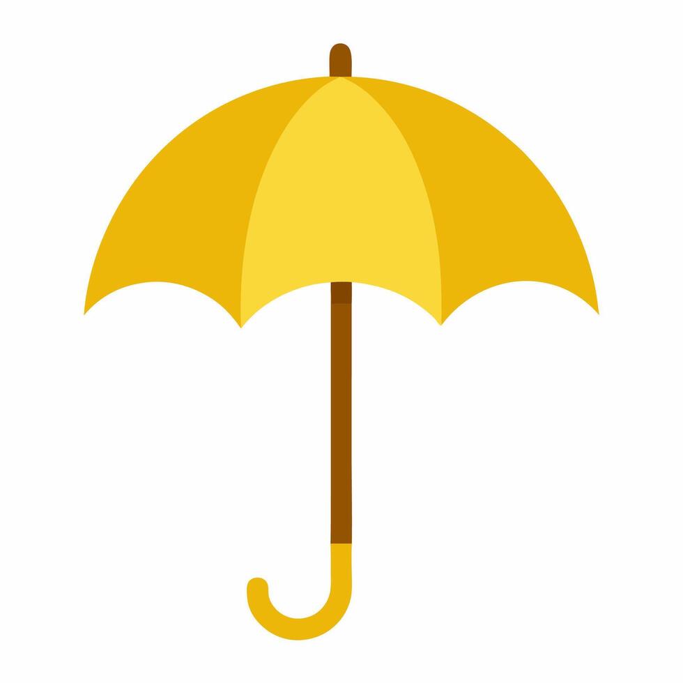 Yellow umbrella icon. Yellow umbrella isolated on white background. Umbrella in cartoon style vector