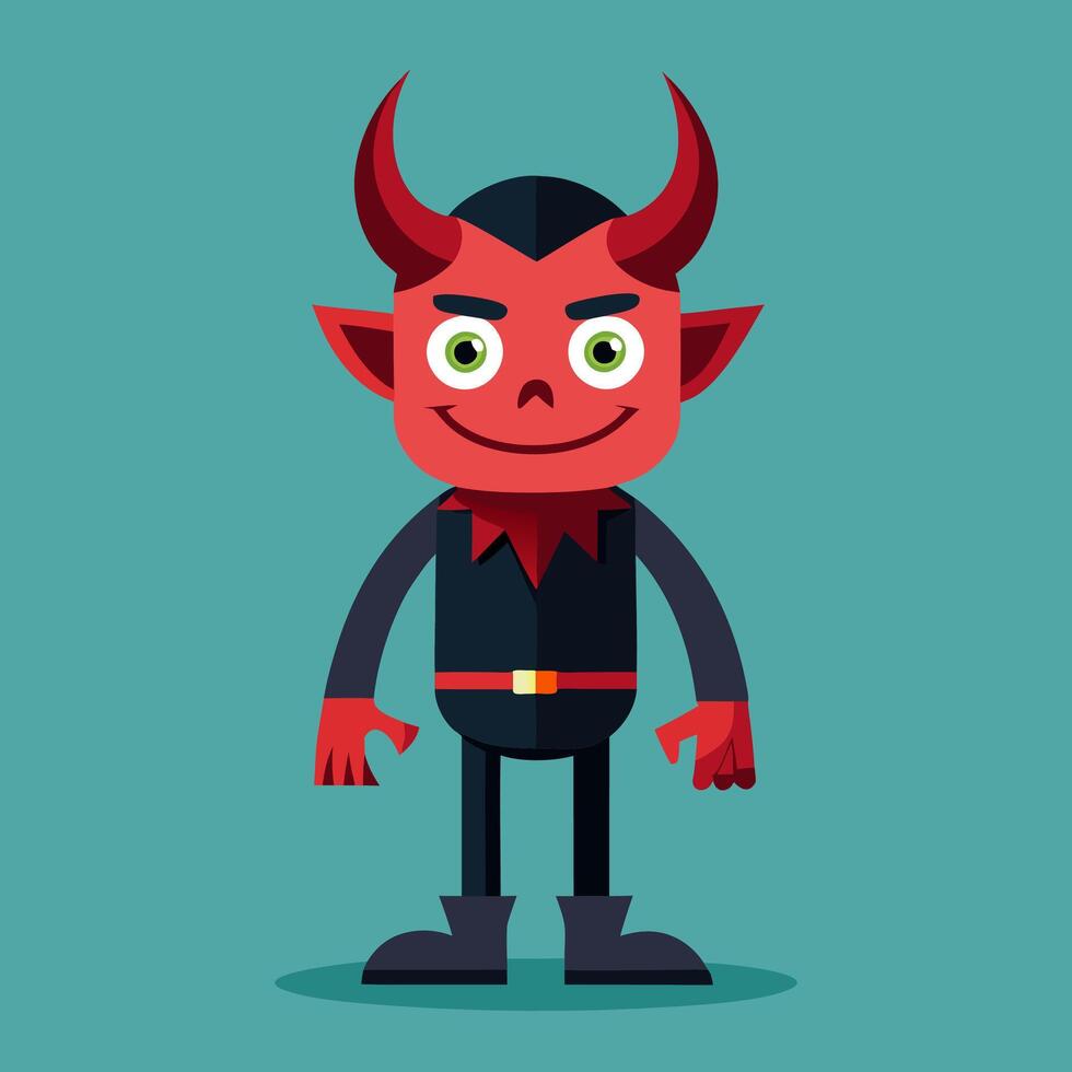 Cartoon Devil Icon in Flat Style for Halloween vector