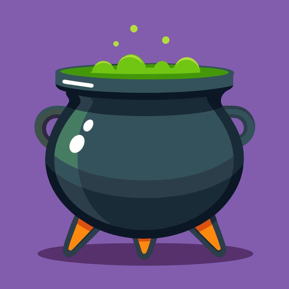 Bubbling Witch Cauldron Icon vector
