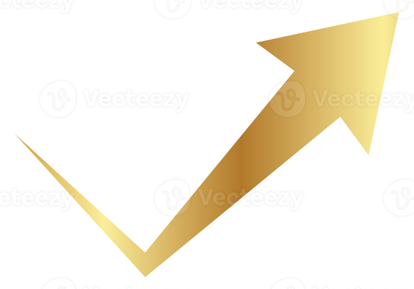 Gradient gold upward arrowhead for progress. A good graph is up. png