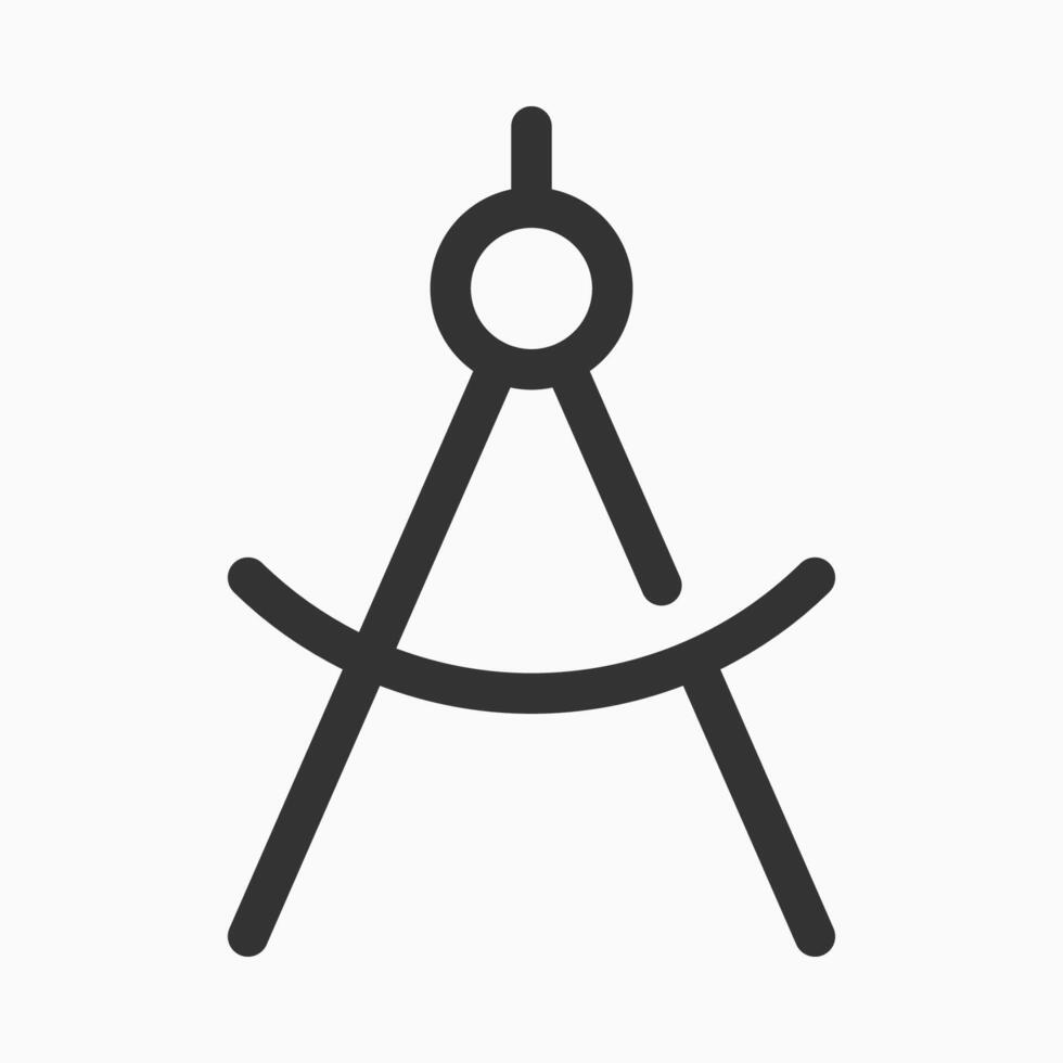 Compass Icon for Geometric Drawing vector