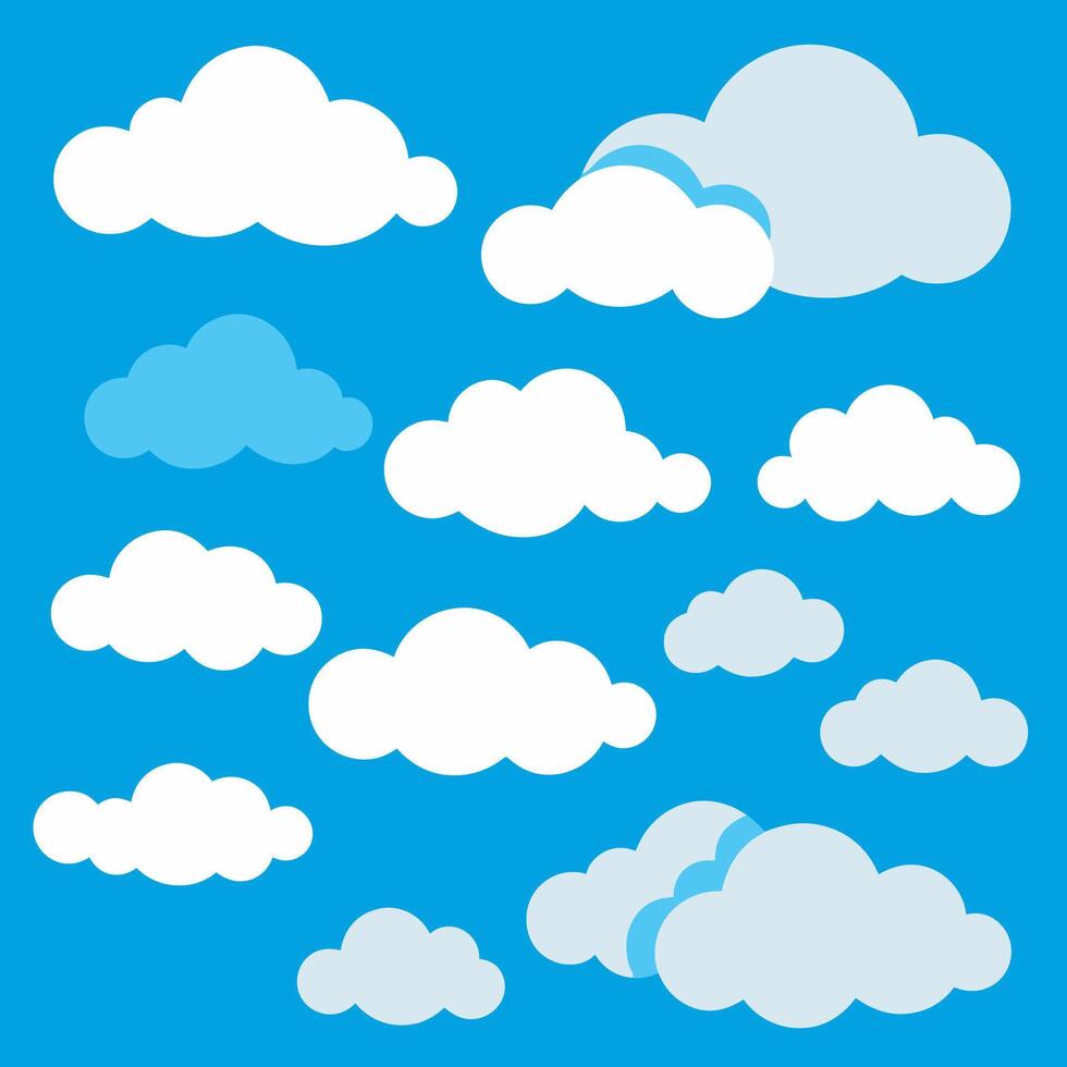 Cloud Icons for Weather Forecast vector