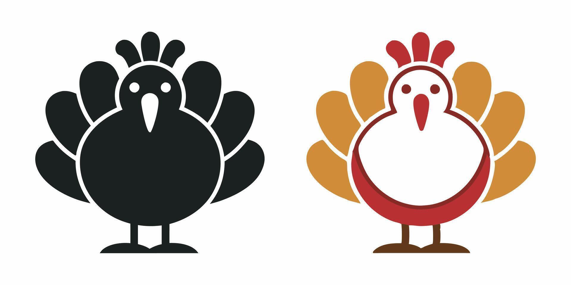 Turkey Icons for Thanksgiving vector