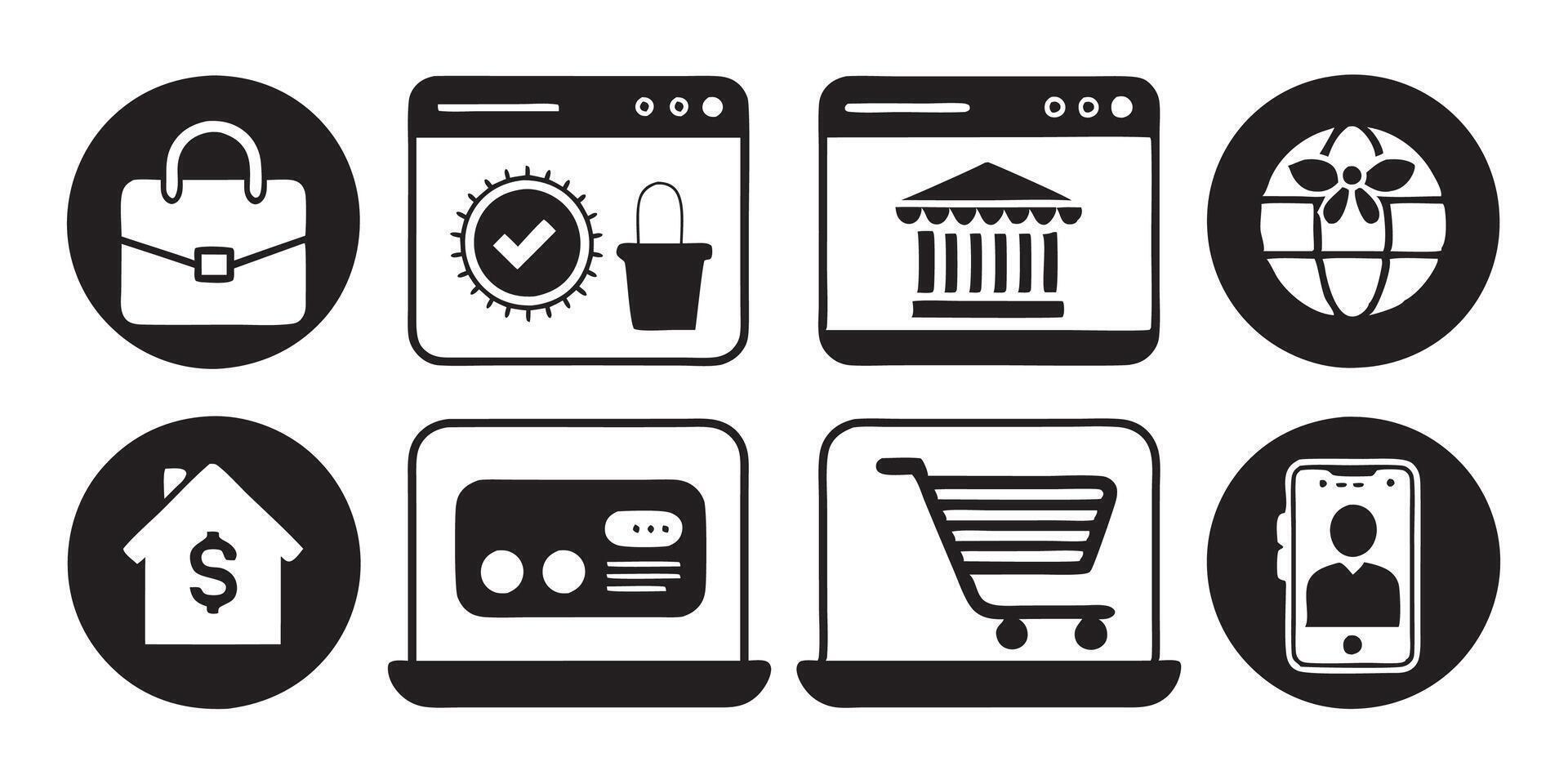 Online Shopping Icon Set vector