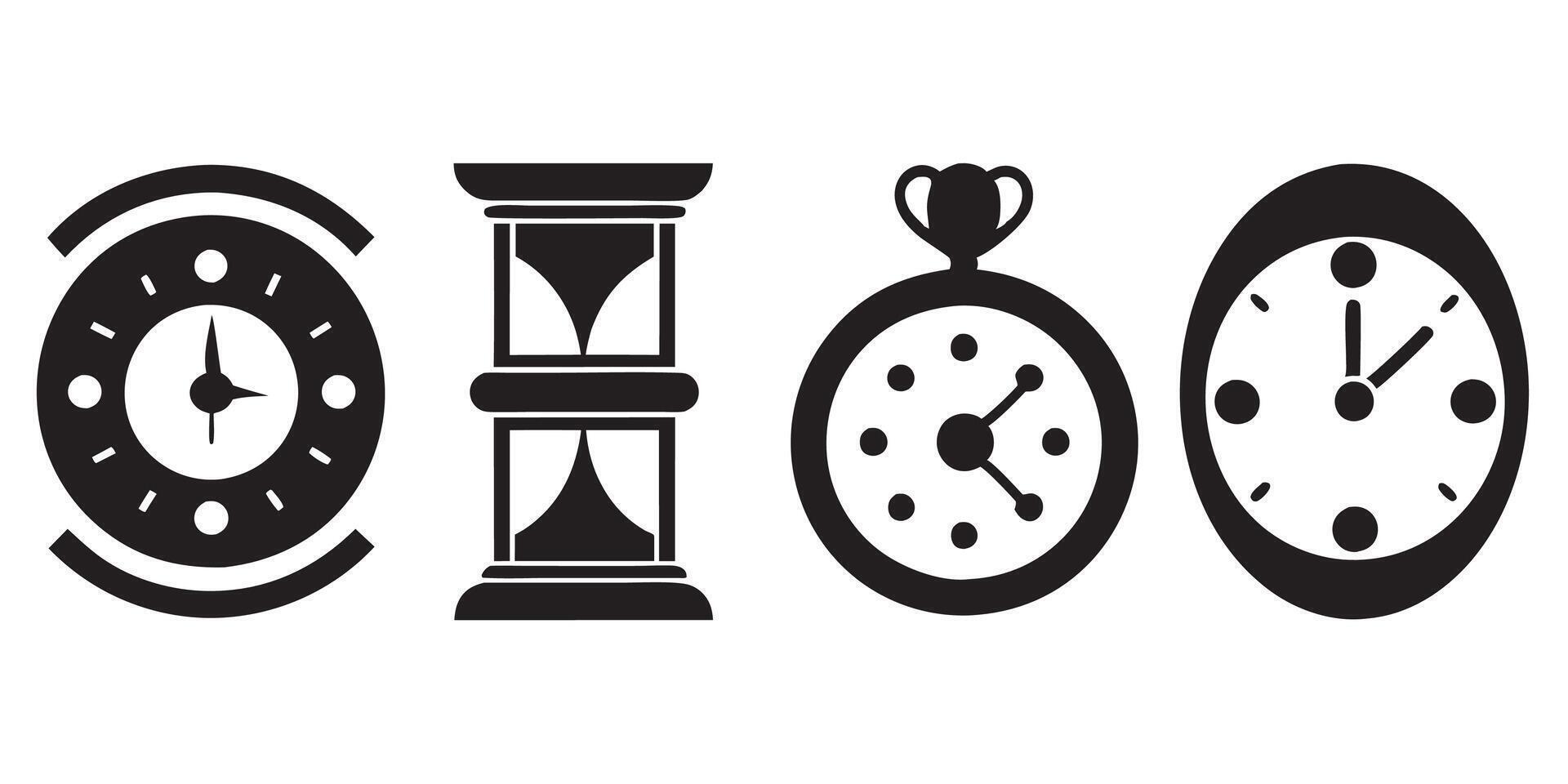 Time Clock Icon Set vector