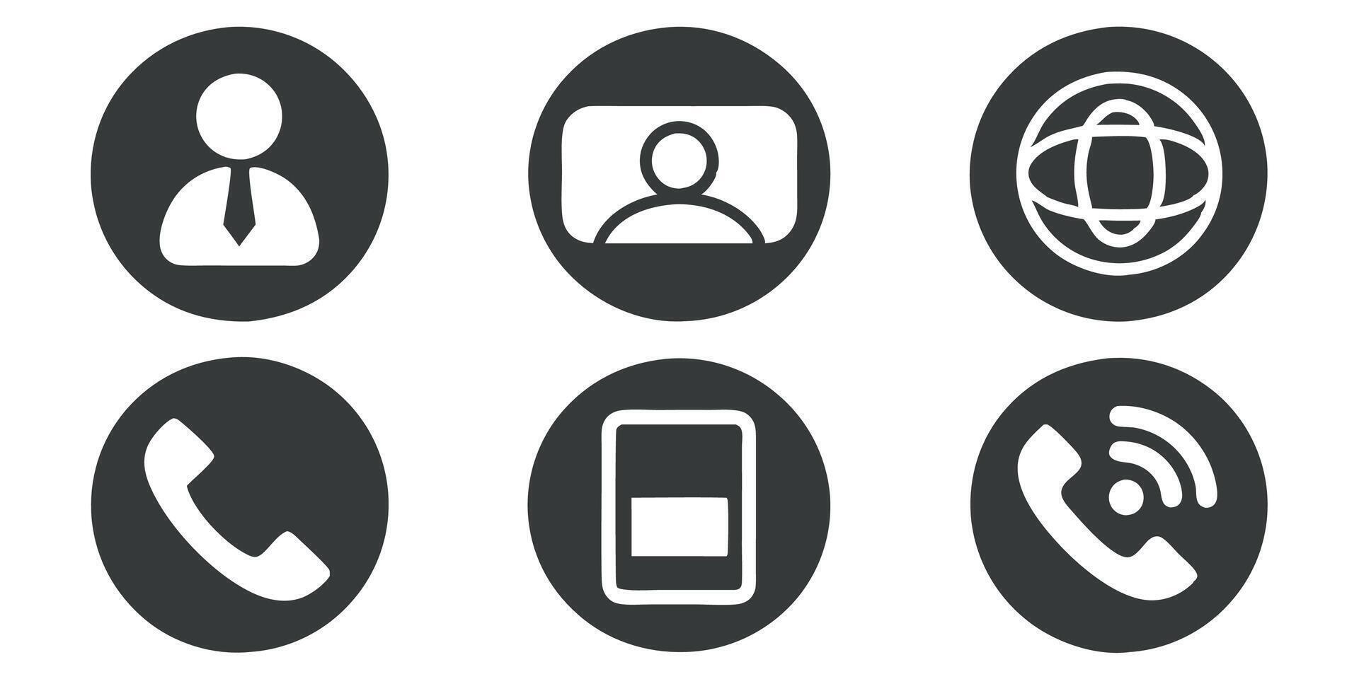 Contact Communication Icon Set vector