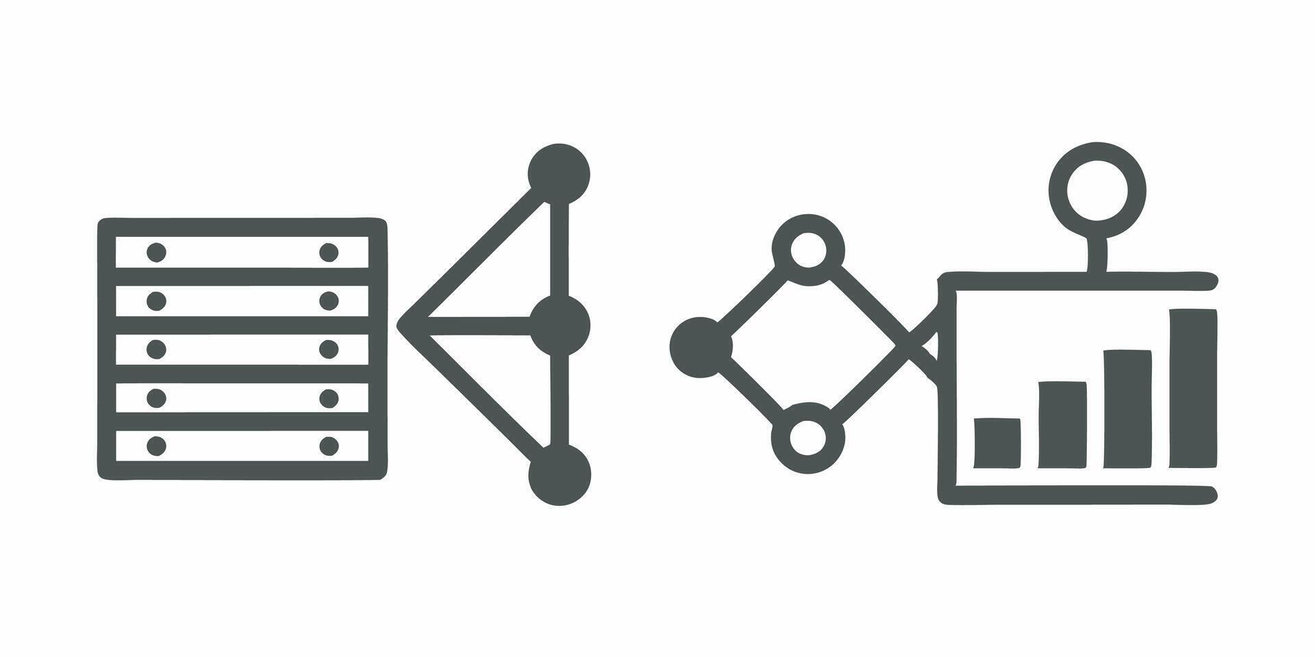 Data Analytics Icons for Business and Research vector