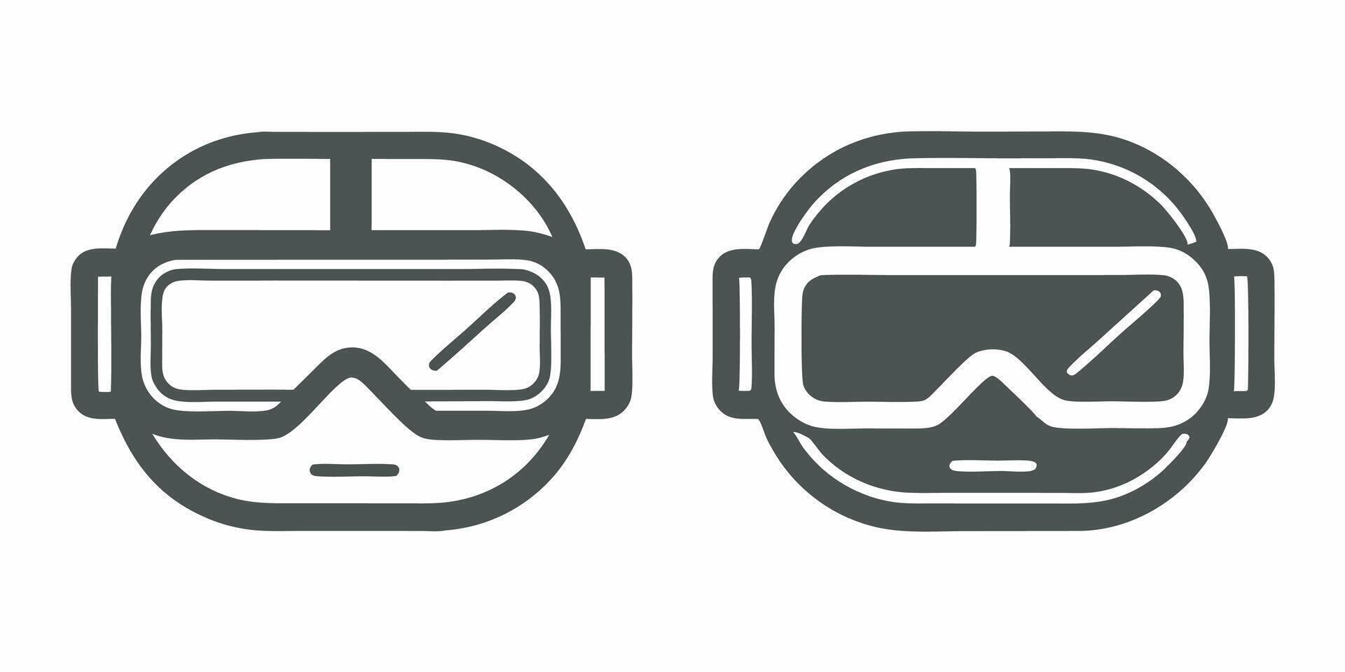 VR Headset Icons for Virtual Reality vector