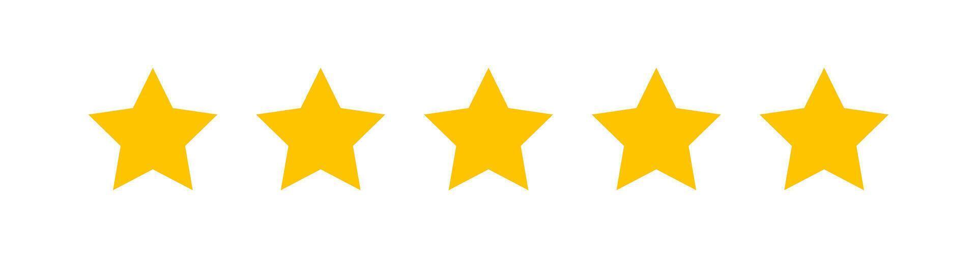 Five stars customer product rating review flat icon for apps and websites vector