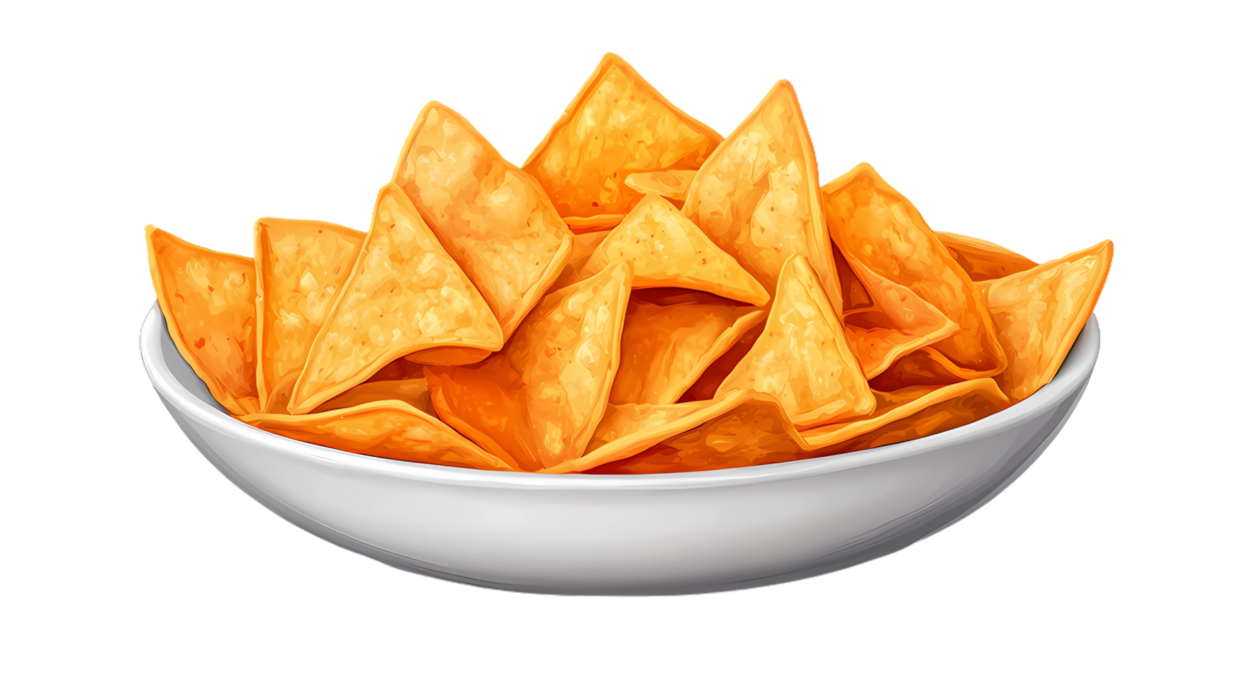 nachos in a bowl on a transparent background png