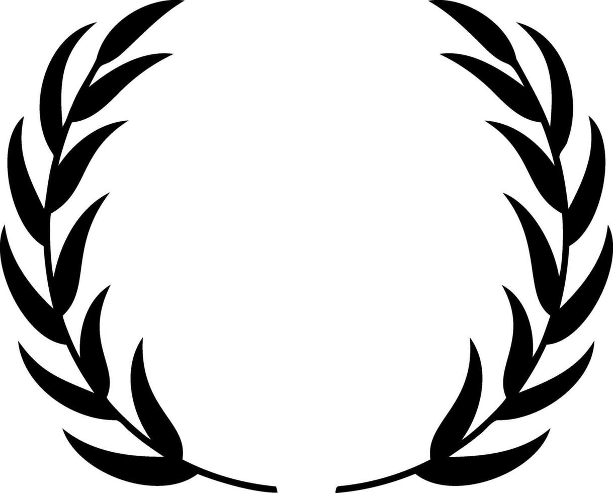 Laurel wreath icon Eco clipart Branch with leaf stencil vector