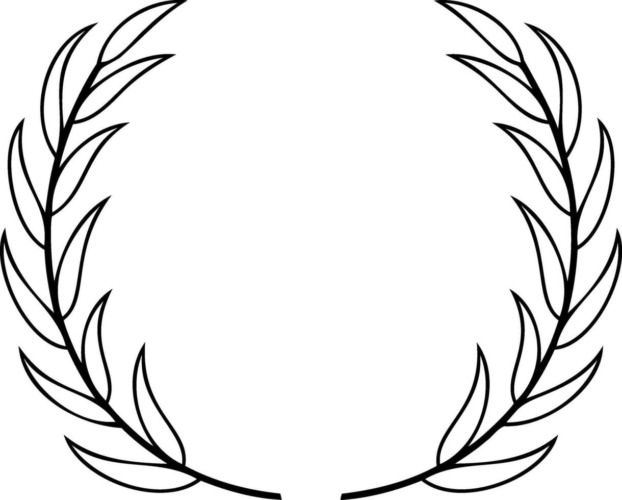 Laurel wreath iconOutline Eco clipart Branch with leaf Frame vector