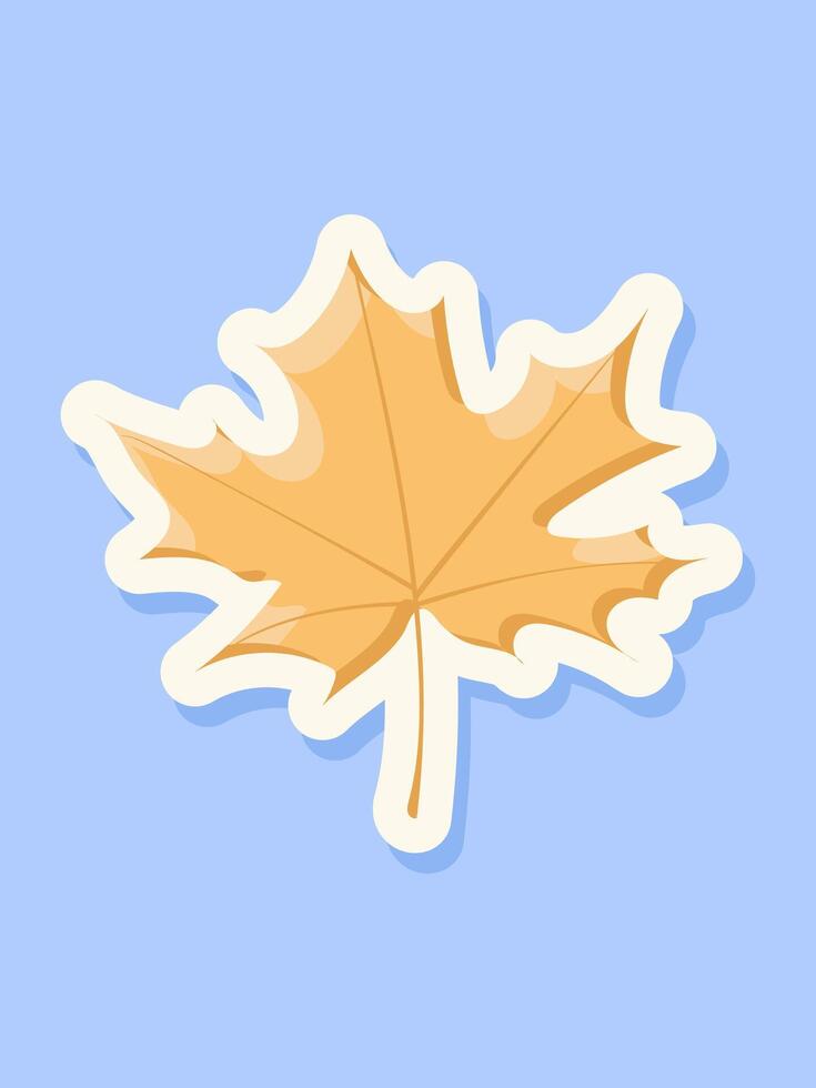 Maple leaf isolated on a light blue background. vector