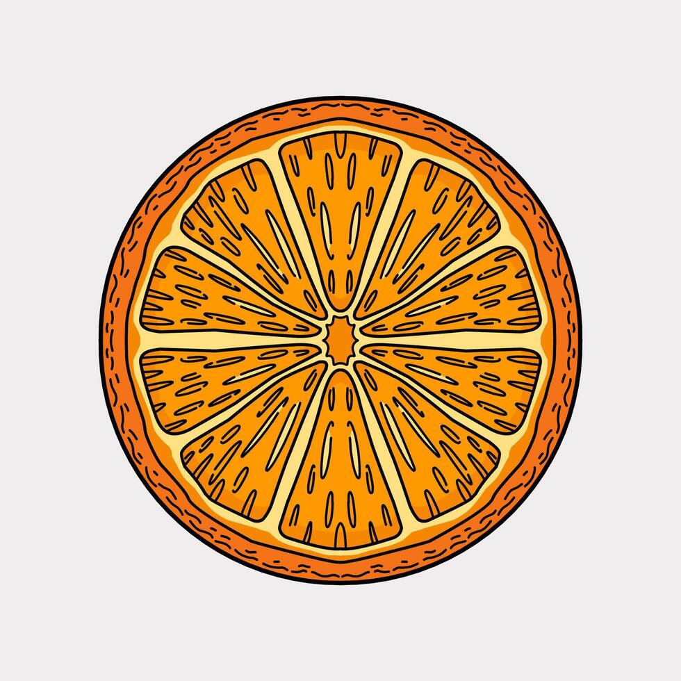 Orange cut handmade illustration artwork vector