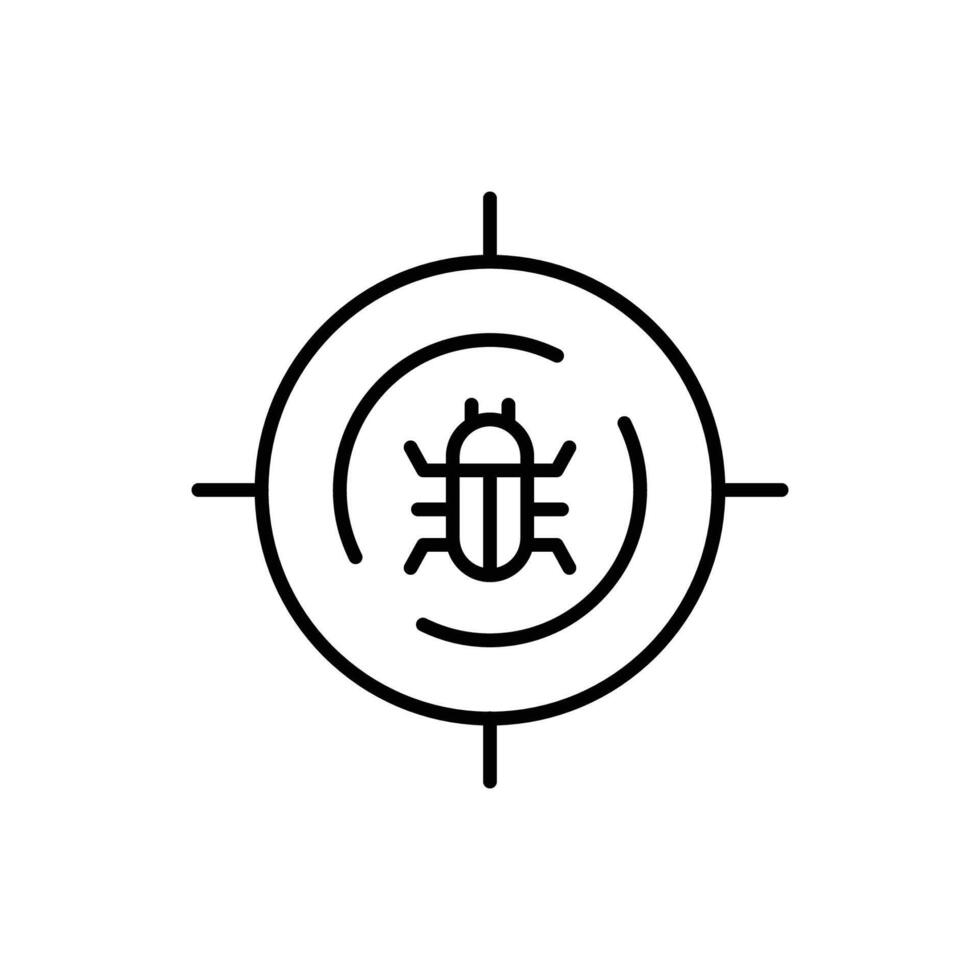 target bug logo icon illustration. Outline symbol vector