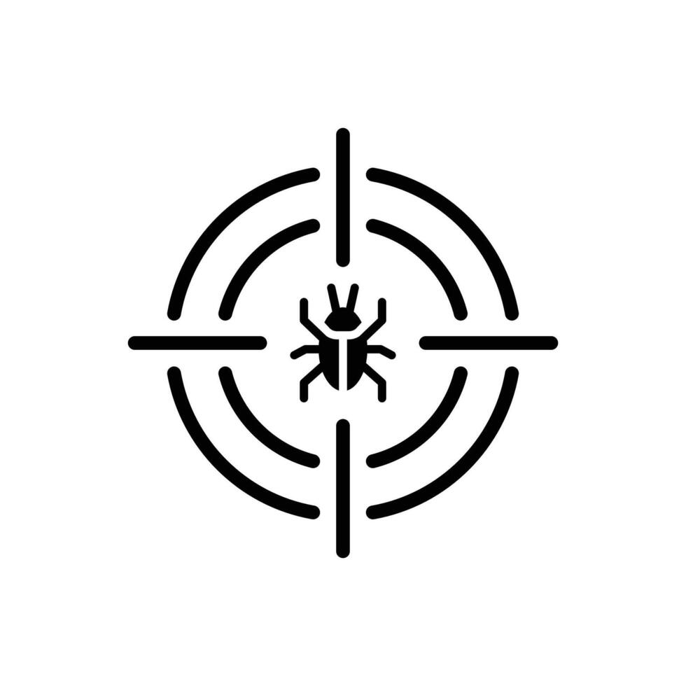 Bug Target Solid icon Style illustration. EPS 10 File vector