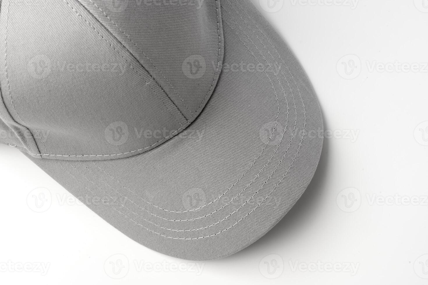 Gray Baseball Cap on White Background photo