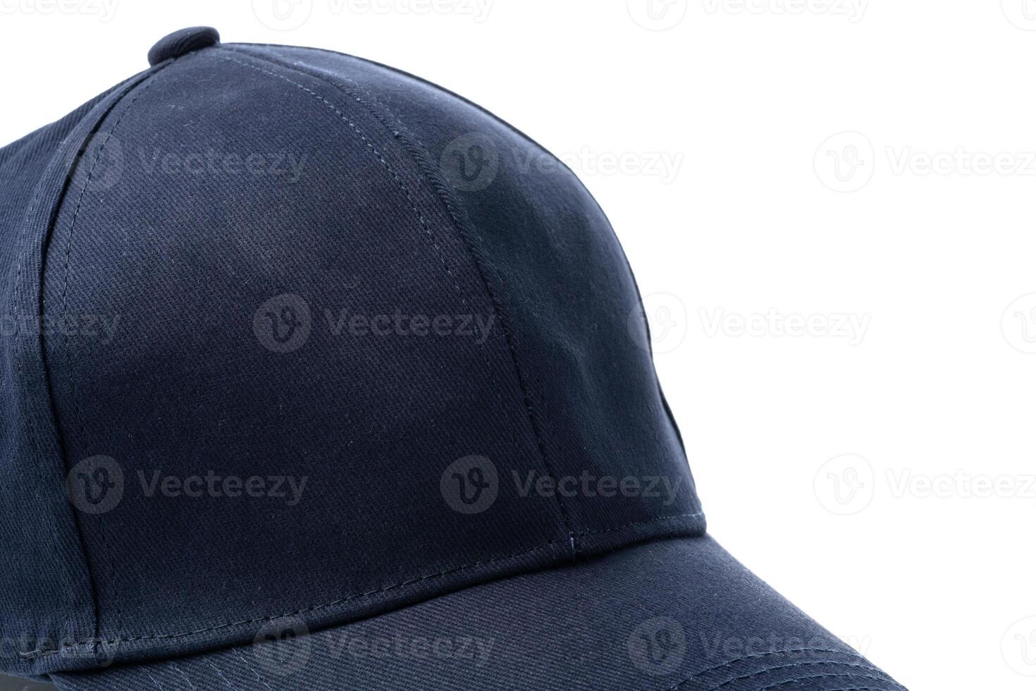Navy Blue Baseball Cap on a White Background With Clear Lighting photo