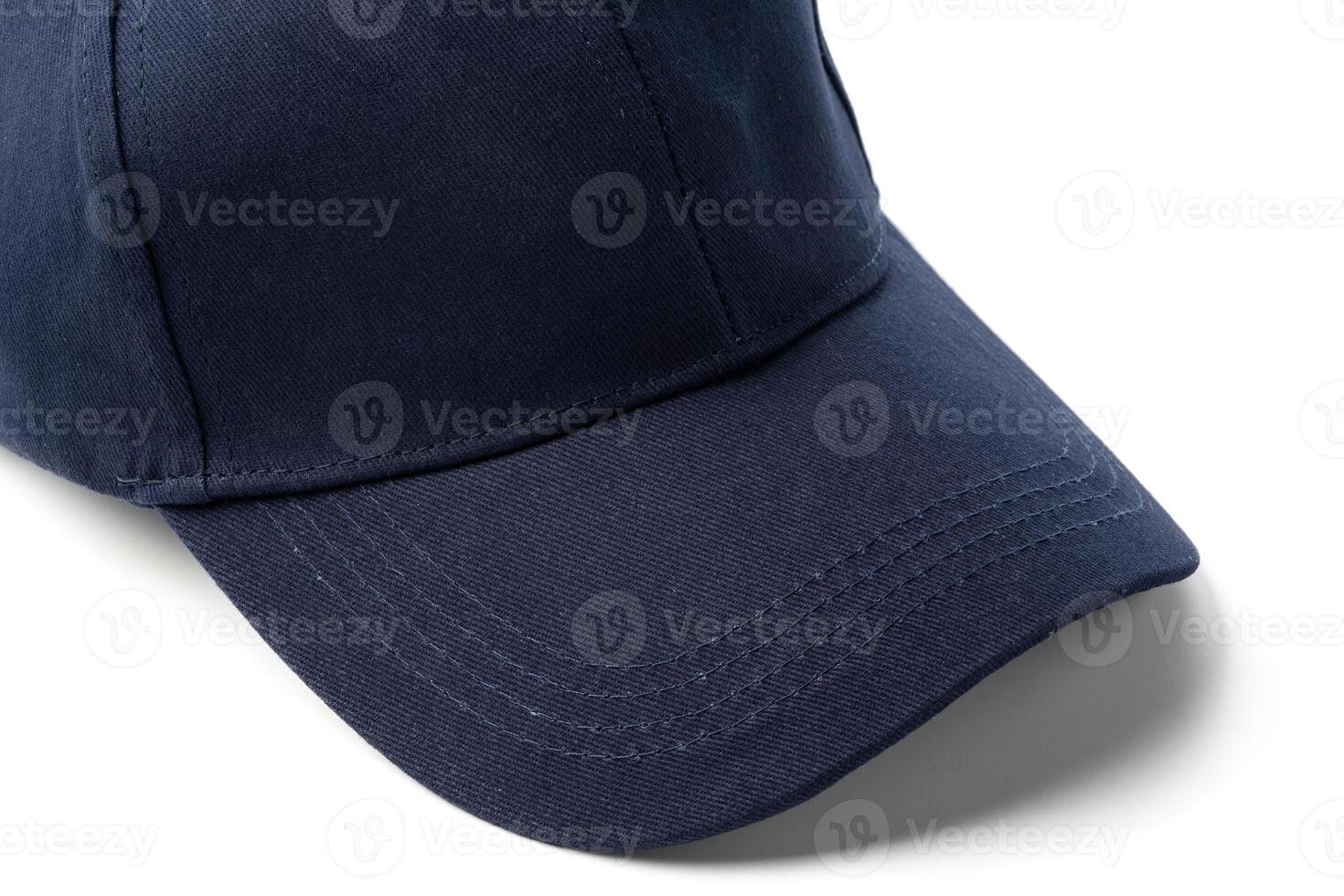 Navy Blue Baseball Cap on a White Background With Clear Lighting photo