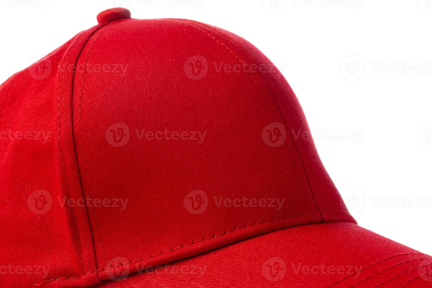 Red Baseball Cap on White Background photo