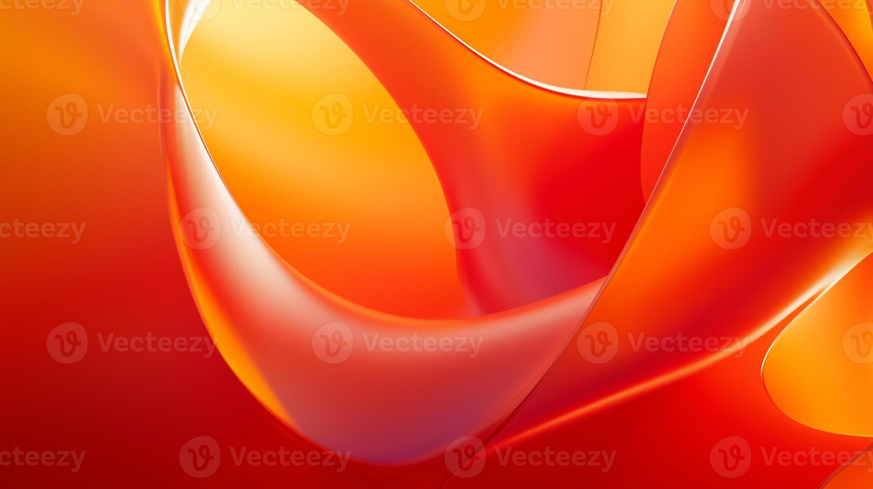 Colorful abstract design featuring curves and waves blending warm tones with a striking orange and red palette photo
