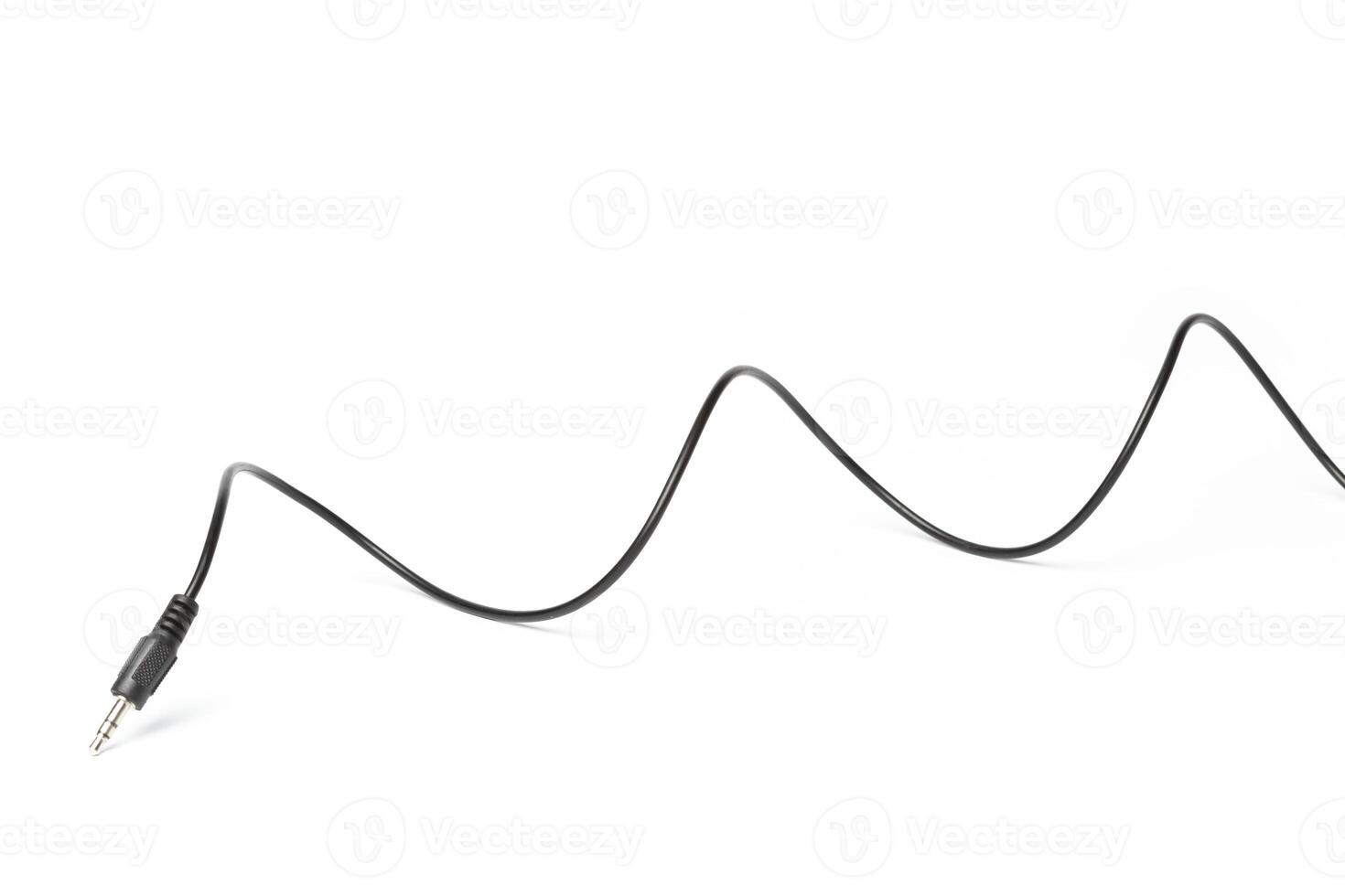 Black aux wire isolated on white photo