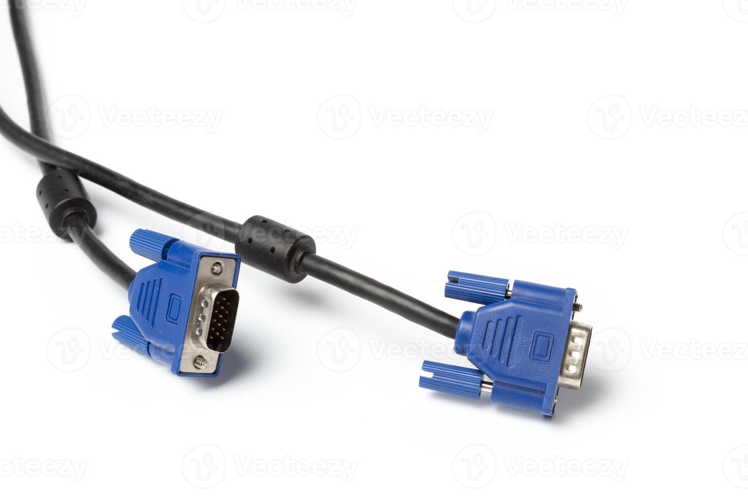 VGA tech pc input cable connector isolated on white background photo