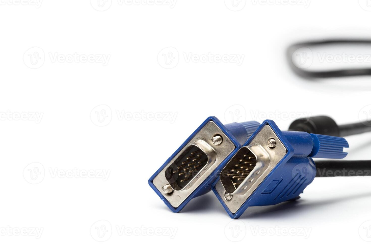 VGA tech pc input cable connector isolated on white background photo