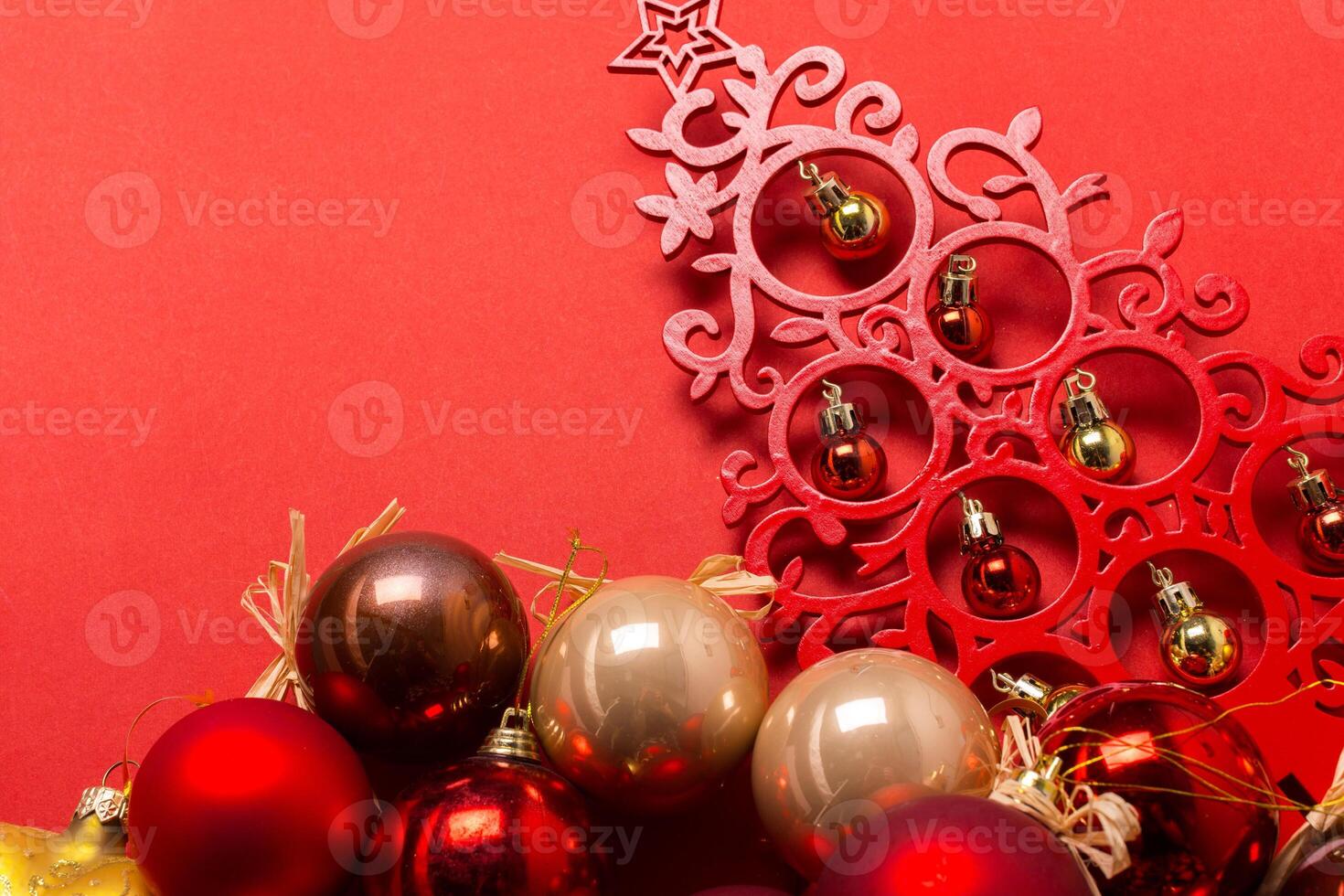Xmas or new year composition with holiday decorations photo