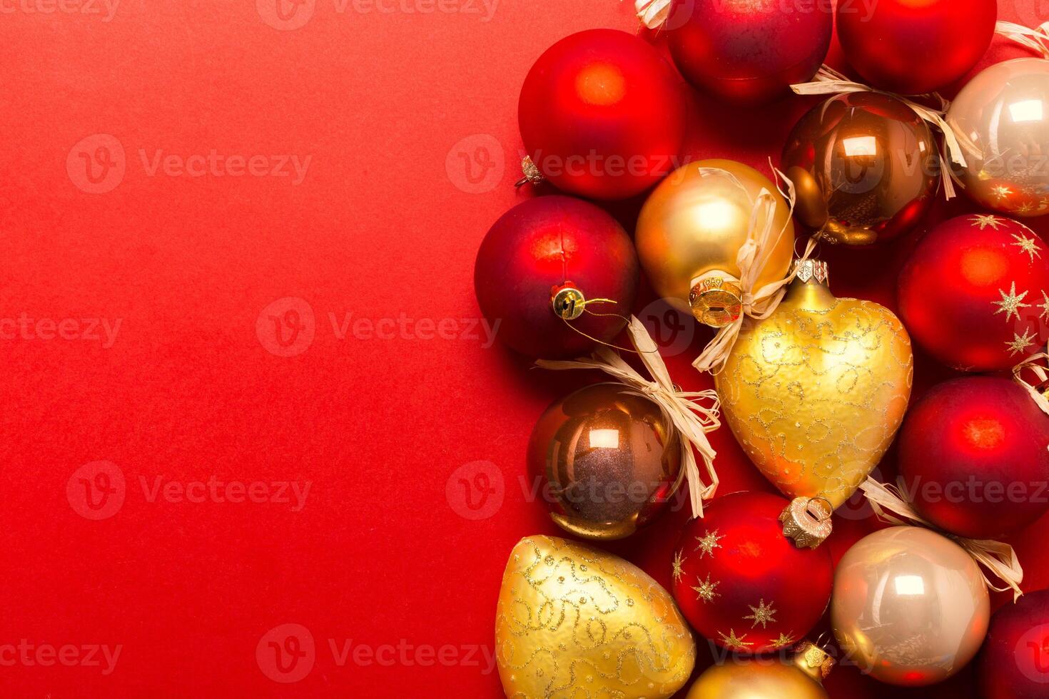 Xmas or new year composition with holiday decorations photo