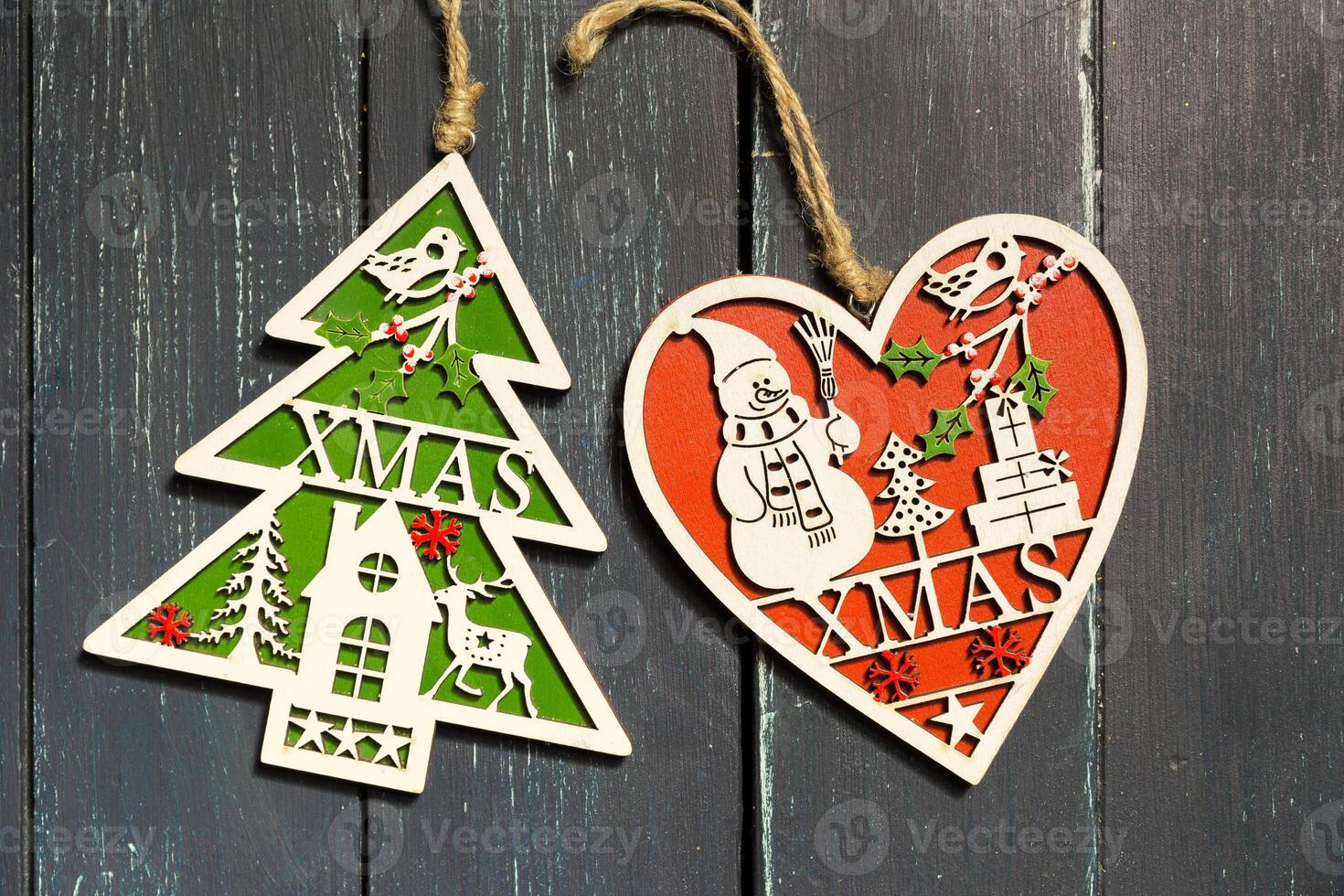 Xmas or new year composition with holiday decorations photo